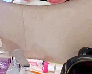 depraved stepfather cums on daughter's tits after blowjob in kfc restaurant