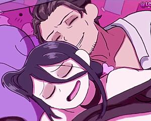 japanese pillow princess lies back while partner fucks her in intense sex session