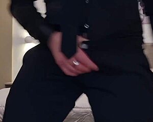 Hey, check this hot Italian guy cumming in an elegant dress