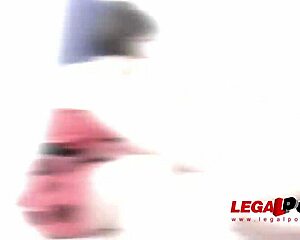 Anabelle takes anal double penetration with two cocks