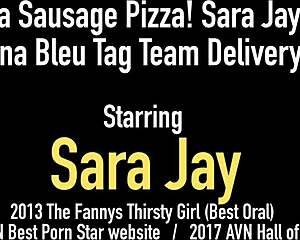 Extra Sausage Pizza: Sara Jay and Havanna Bleu Dominate Delivery Guy in Wild Threesome