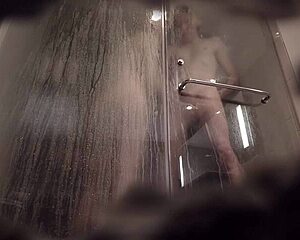 amateur couple taking a shower together