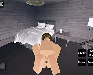 Roblox guy enjoys blowjob and creampie sex with cute girl