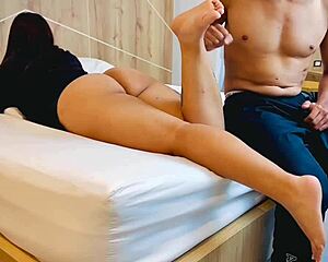 the guy couldn't resist touching his big-assed stepsister during massage