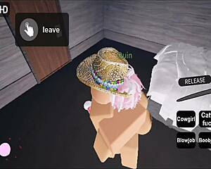 Roblox guy enjoys blowjob and creampie sex with cute girl