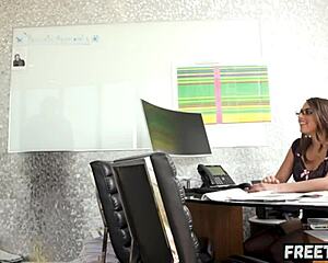 Sexy Secretary Gia Derza Gets Caught Masturbating by Her Boss Isiah Maxwell - Full Movie on Freetaboo Net