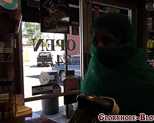 Arab babe sucks black rod