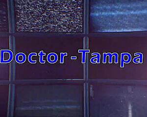 Dr. Tampa conducts the Tampa University entrance physical on Daisy Bean