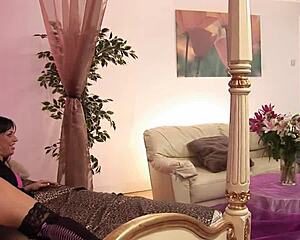 Lesbian Sex Satisfies Two Girls in Bedroom with Toys