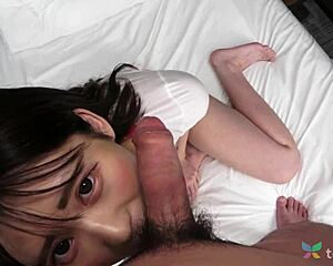 Brunette Japanese Hitomi Kanzaki with Big Tits Fingers Shaved Pussy for Ex