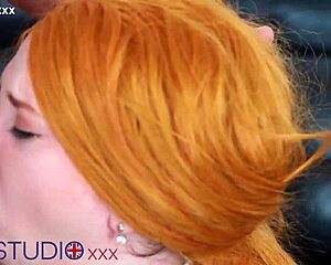 British redhead Victoria Greene sucks, fucks, and swallows cum at wild party.