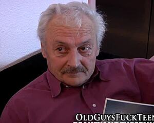 Swallowing Teen 18+ Blows Old Man In Oral Action