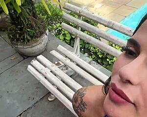 Wow, Fucking Hot Brazilian Brunette Gih Ribeiro In The Garden With Monster Cock!