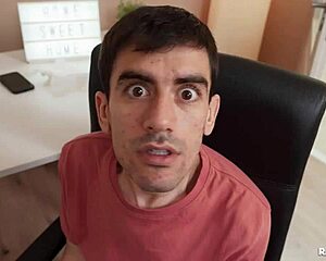 athletic russian gives blowjob and handjob