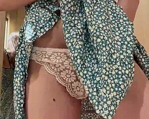 Skinny Girl Tests Cute Dress At Home