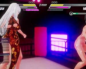 Lesbian battle unfolds in the game