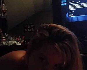 giving a handjob while teasing with blowjob hints