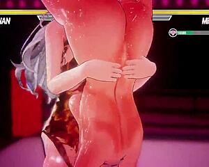 Lesbian battle unfolds in the game