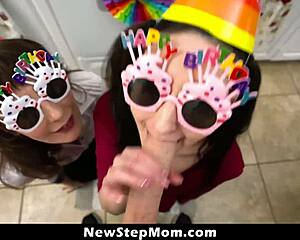 Stepmom And Stepsister Cheer Heartbroken Stepson With Naughty Party