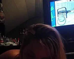 giving a handjob while teasing with blowjob hints