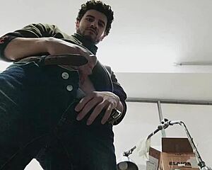 Sneaking in shop for a massive cumshot with my huge cock