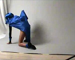 Amateur teen cosplay raven in public outdoor costumes