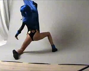 Amateur teen cosplay raven in public outdoor costumes