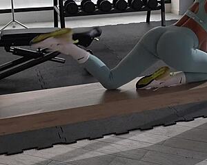 fit teen hooks up with her personal trainer after gym session today.