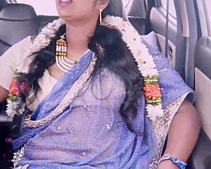 Indian tourist aunty enjoys car sex with driver, dirty talking in Telugu 😈