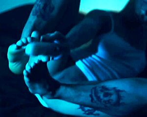 licking the latina goddess's sweet toes and feet in pov close up with big ass sucking