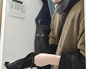 Sneaking in shop for a massive cumshot with my huge cock