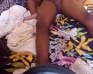 Amateur couple enjoys intimate moment in homemade clip.