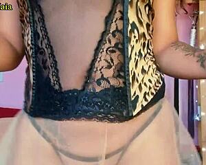 Beautiful Latina Brunette Shows Off Panties Stuck In Her Tight Ass While Twerking.