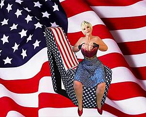 Granny America Licks Stick And Gets Creampie