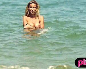 feeling the sun on my skin as this petite ukrainian milf strips at the beach and reveals her nude body