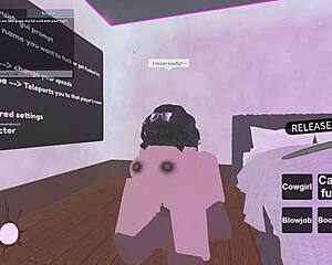 Roblox girl rides monster cock, deepthroat and orgasm