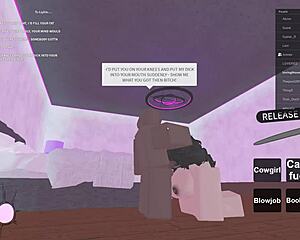 Roblox girl rides monster cock, deepthroat and orgasm