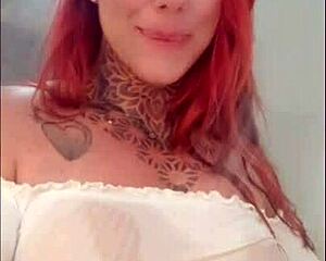 Gorgeous Redhead Feels Sensual In Shower, Teasing With Big Clit