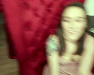 Sinn Sage strips lingerie and sucks dick on bed.