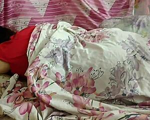 wild hot desi girlfriend in red - hot body massage