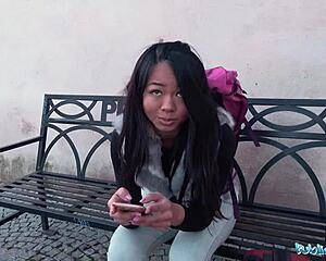 Public Agent Stranded Thai Facialised by Stranger