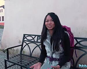 Public Agent Stranded Thai Facialised by Stranger