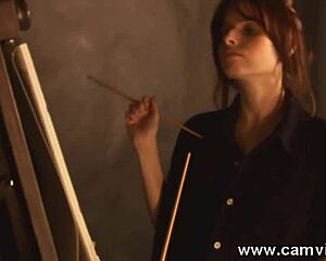 I, uh, painting the perfect pussy while stripping my lingerie and masturbating close up