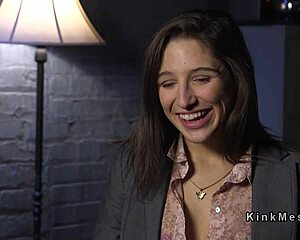 look at this brunette getting fucked in bondage