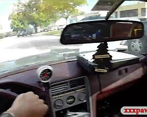 skinny blonde gets blowjob from pawn dude while hidden cam spies on amateurs 😏