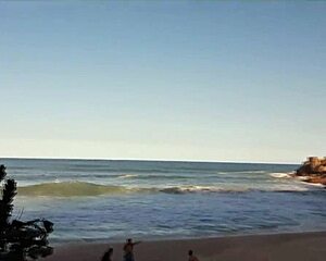 Young cute Latina enjoys relaxing beach day with big clit teasing and monster cock cunilingus from African amateur