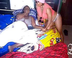 Zainab and Blacka explore lesbian pleasures with strapon and kisses.