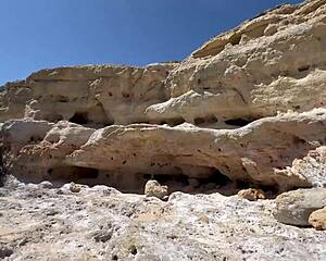 Damiana Brasileira explores cave in Portugal naughtily.