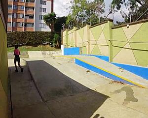 i trained outside with a tall guy who taught me cardio and i loved it