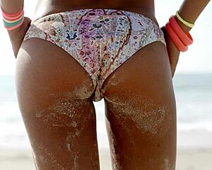 Sweet non-nude babes in bikinis tease with hot moves and music.